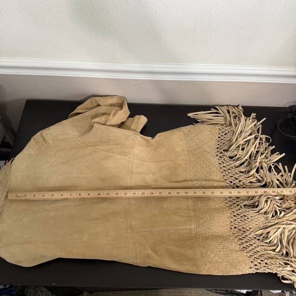 Bebe Braided Fringe Jacket Womens Medium Genuine Leather Snap Western Cowgirl - Picture 15 of 15